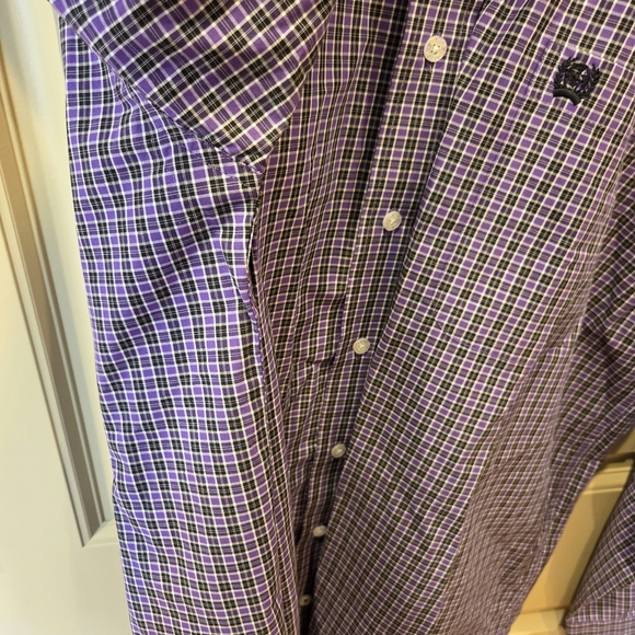 ‼️3/$30‼️ Cinch Shirt Men Purple/black Plaid Long Sleeve Button Up Cotton Medium - Picture 5 of 13